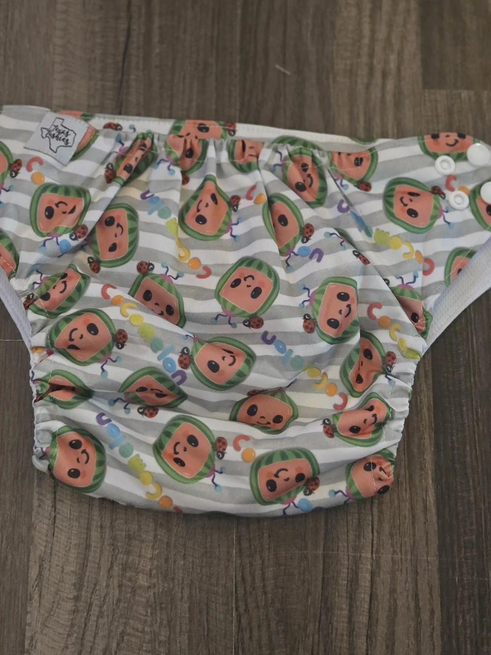 Cute Avocado Print Reusable Swim Diaper Cover in Green and Peach